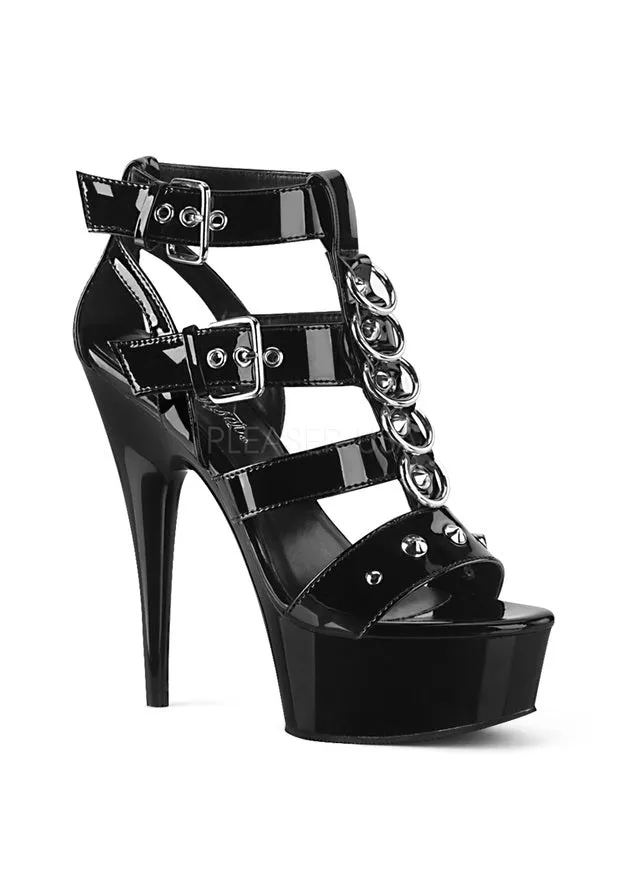 6" Heel, 1 3/4" PF Strappy T-Strap Close Back Sandal