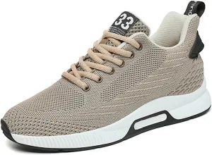 8cm Men's Elevator Shoes Men's Casual Mesh Trainers Lightweight Breathable Lace Up Sports Shoes with Hidden Lift Heel for Men Sneaker Boots Mens Zip