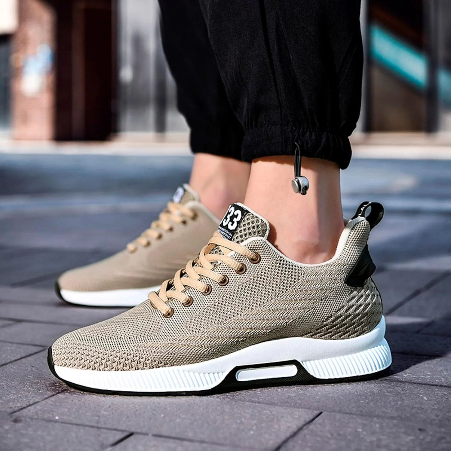 8cm Men's Elevator Shoes Men's Casual Mesh Trainers Lightweight Breathable Lace Up Sports Shoes with Hidden Lift Heel for Men Sneaker Boots Mens Zip