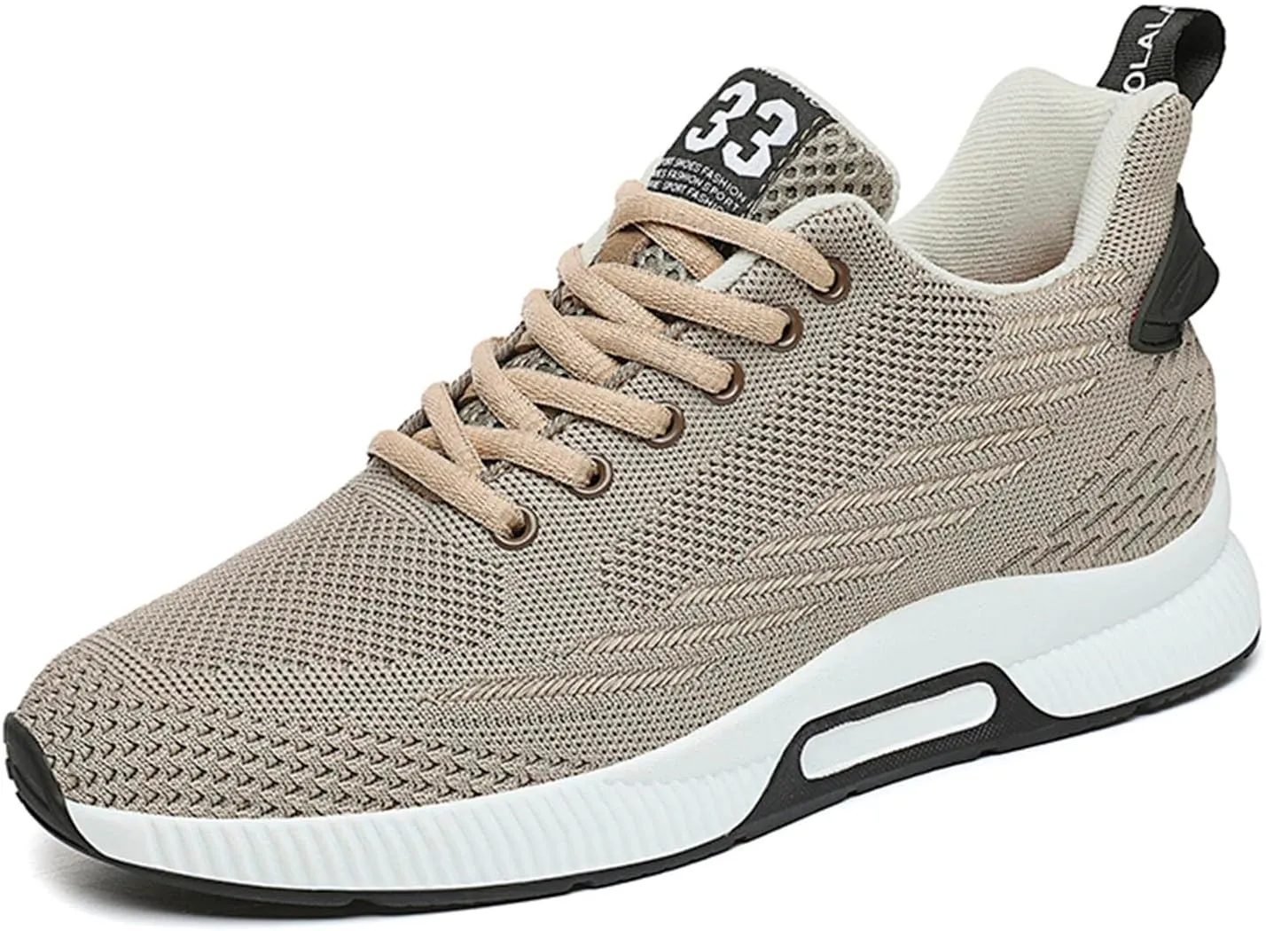 8cm Men's Elevator Shoes Men's Casual Mesh Trainers Lightweight Breathable Lace Up Sports Shoes with Hidden Lift Heel for Men Sneaker Boots Mens Zip