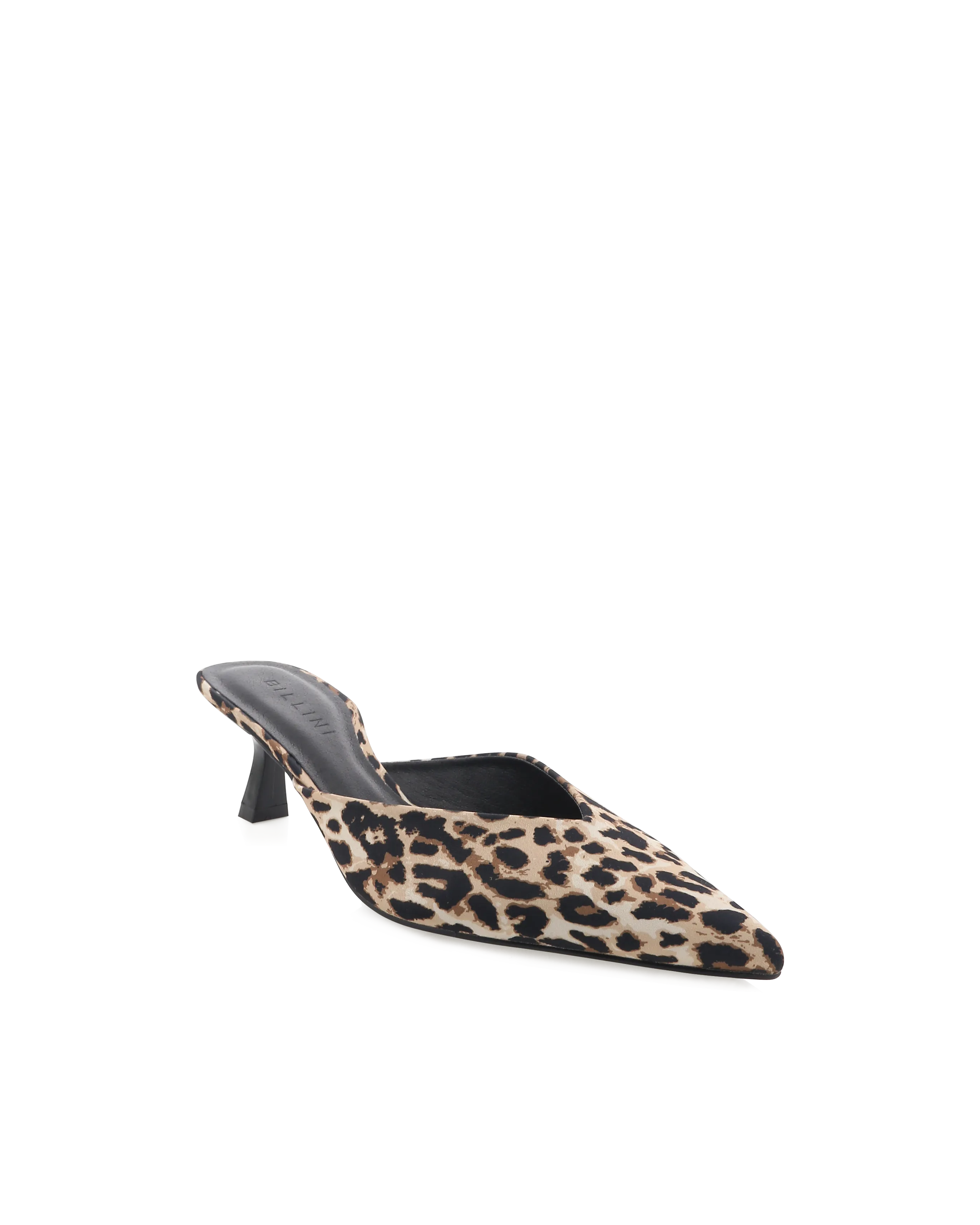 Adele Mule Heels - Leopard Satin