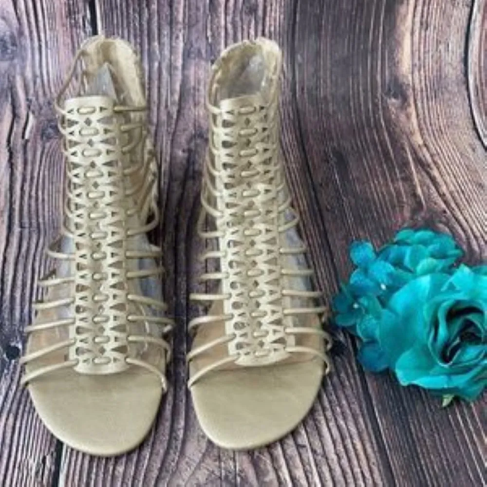 American Rag Gold Averi Open Toe Casual Strappy Sandals 6.5M