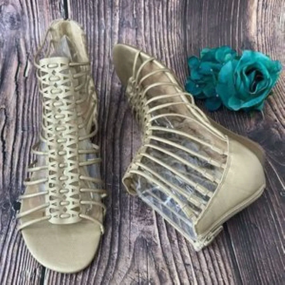 American Rag Gold Averi Open Toe Casual Strappy Sandals 6.5M