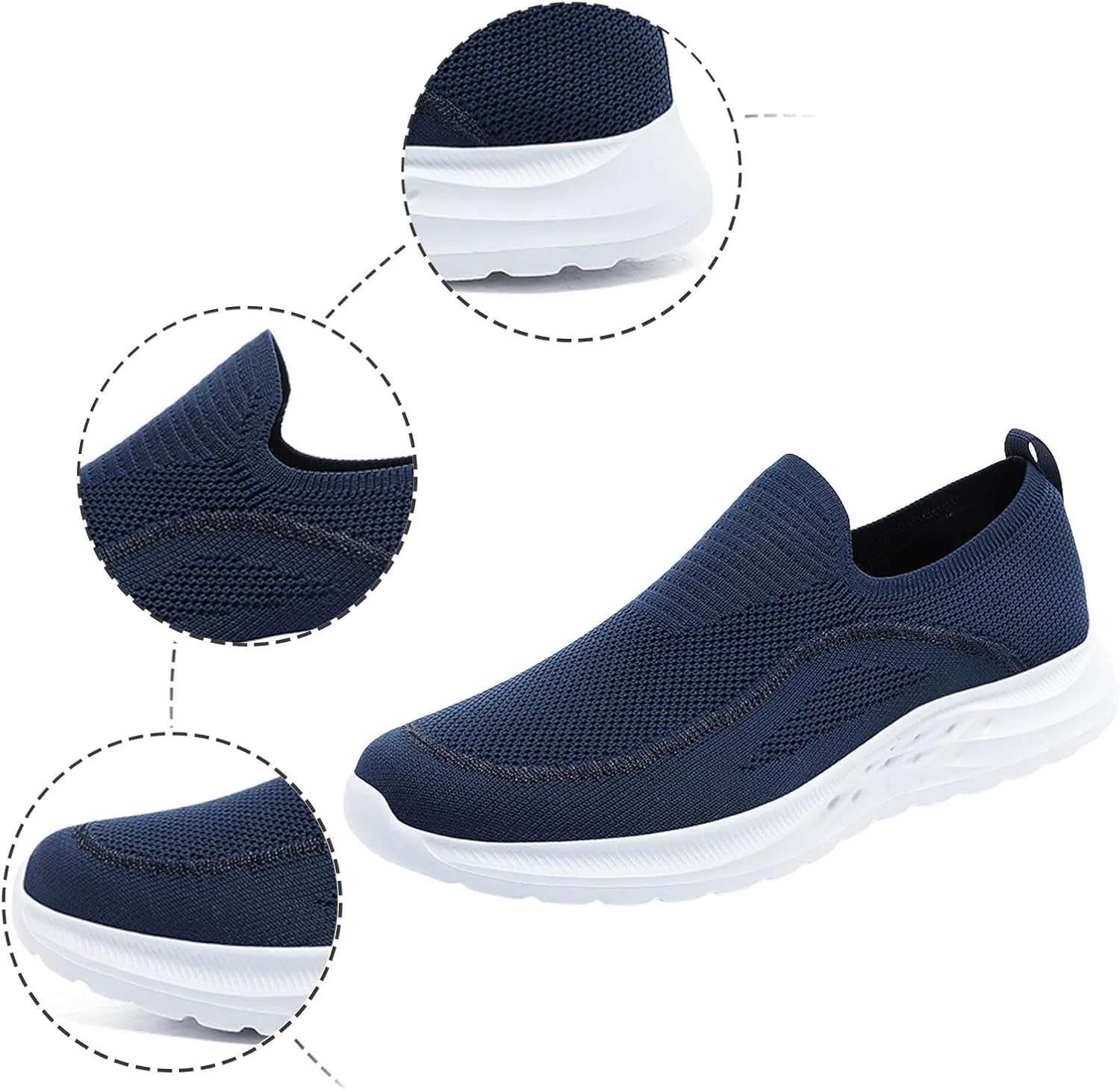 Arch Support Sports Shoes for Men Lightweight Cushion Sneaker Convenient Slip On Shoes Mens Sneaker Socks Low Cut