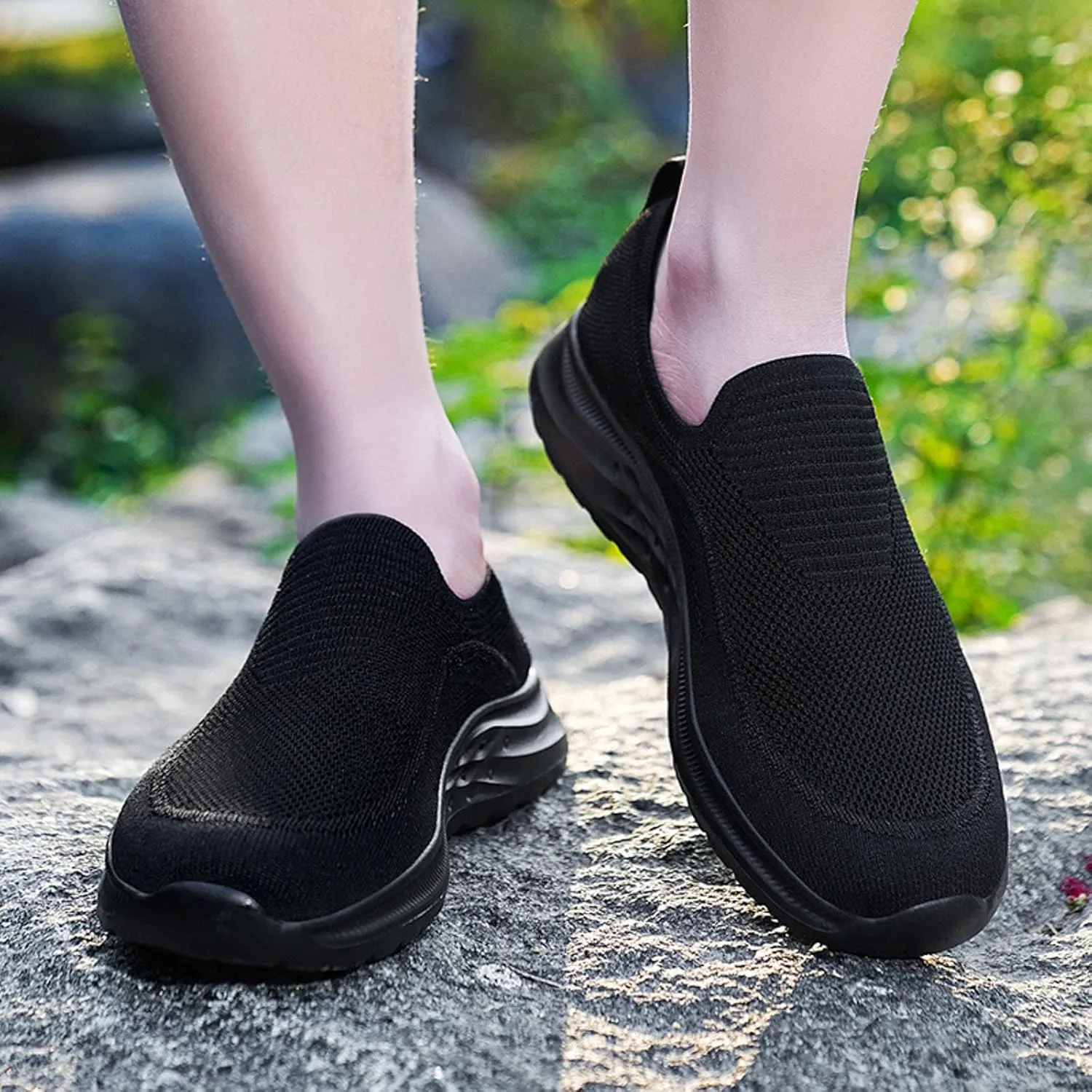 Arch Support Sports Shoes for Men Lightweight Cushion Sneaker Convenient Slip On Shoes Mens Sneaker Socks Low Cut