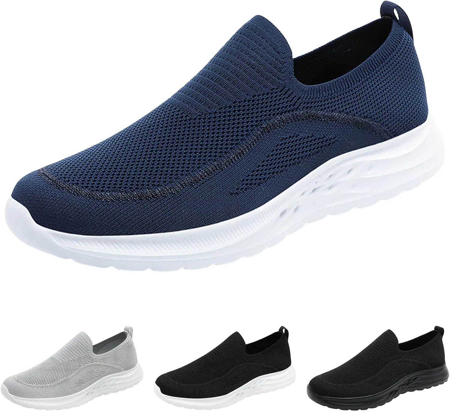 Arch Support Sports Shoes for Men Lightweight Cushion Sneaker Convenient Slip On Shoes Mens Sneaker Socks Low Cut