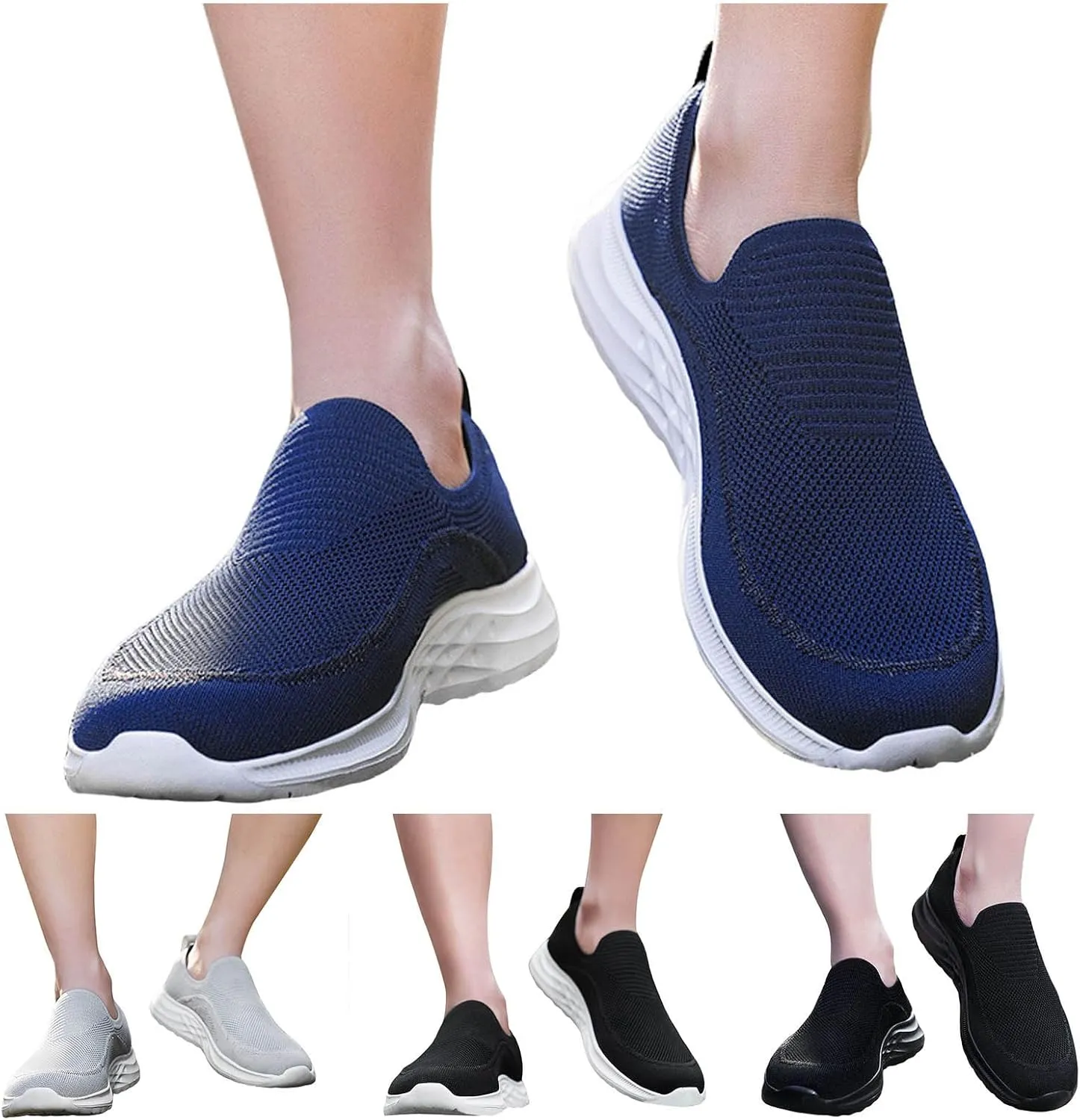 Arch Support Sports Shoes for Men Lightweight Cushion Sneaker Convenient Slip On Shoes Mens Sneaker Socks Low Cut