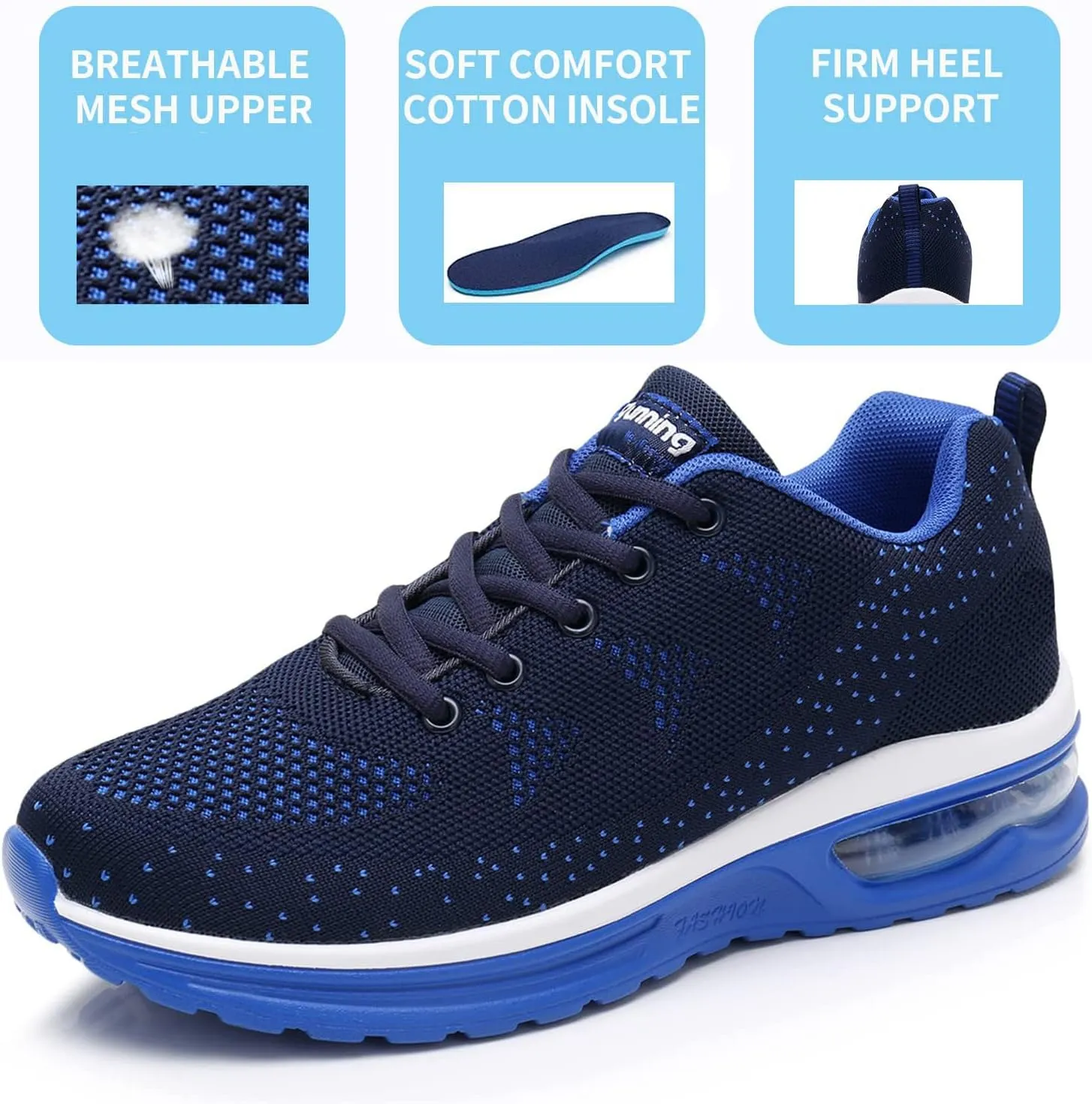 AUPERF Men's Running Shoes Lightweight Breathable Workout Footwear Walking Sports Tennis Sneaker