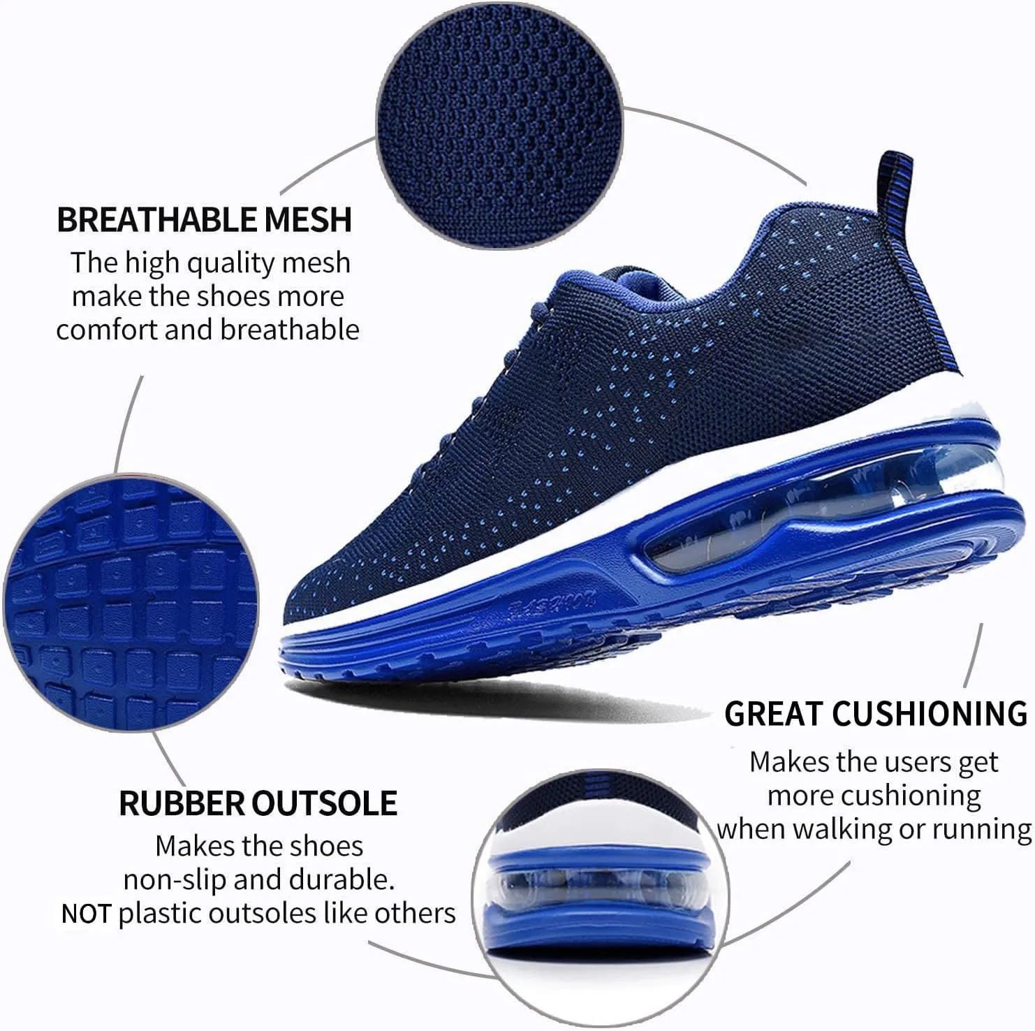 AUPERF Men's Running Shoes Lightweight Breathable Workout Footwear Walking Sports Tennis Sneaker