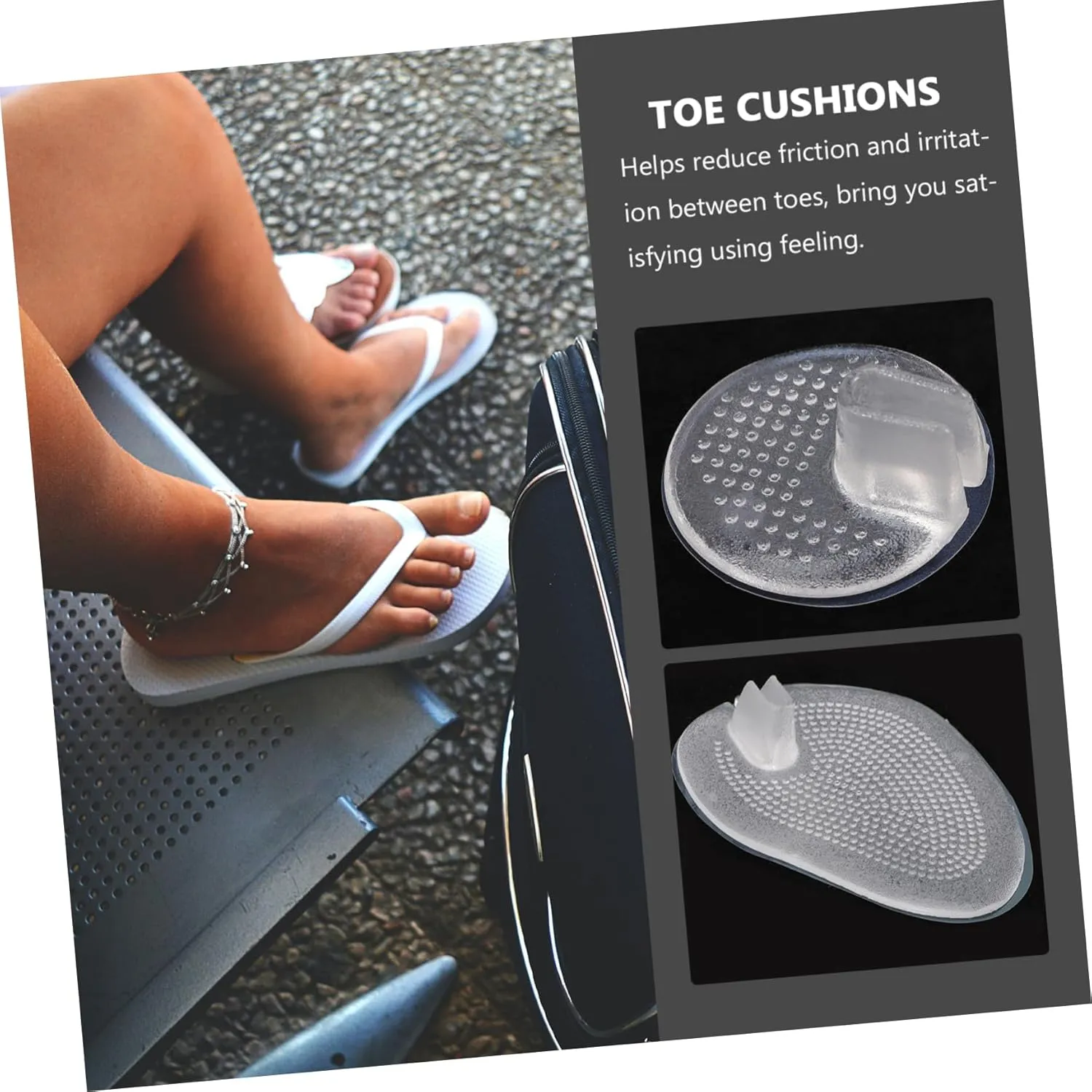 Beaupretty 2sets Sandal Strap Cushion Strips Toe Inserts for Comfort Protection 4pairs*2