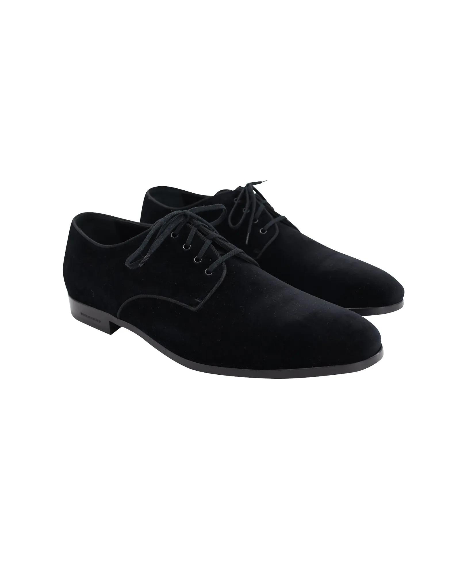 Burberry Lace Up Derby Oxfords in Black Velvet