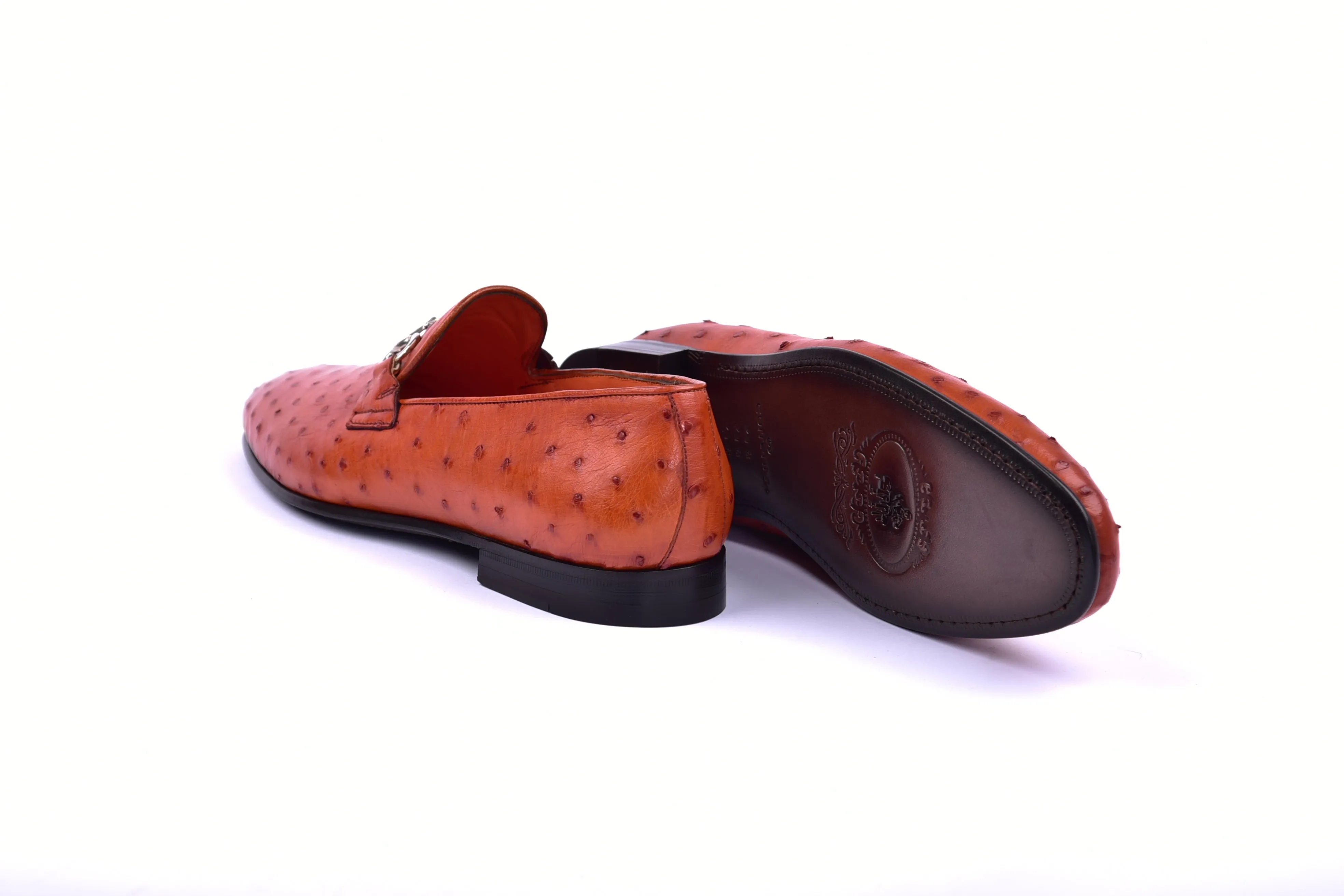 C02204- 5405 Genuine Ostrich- Dark Orange