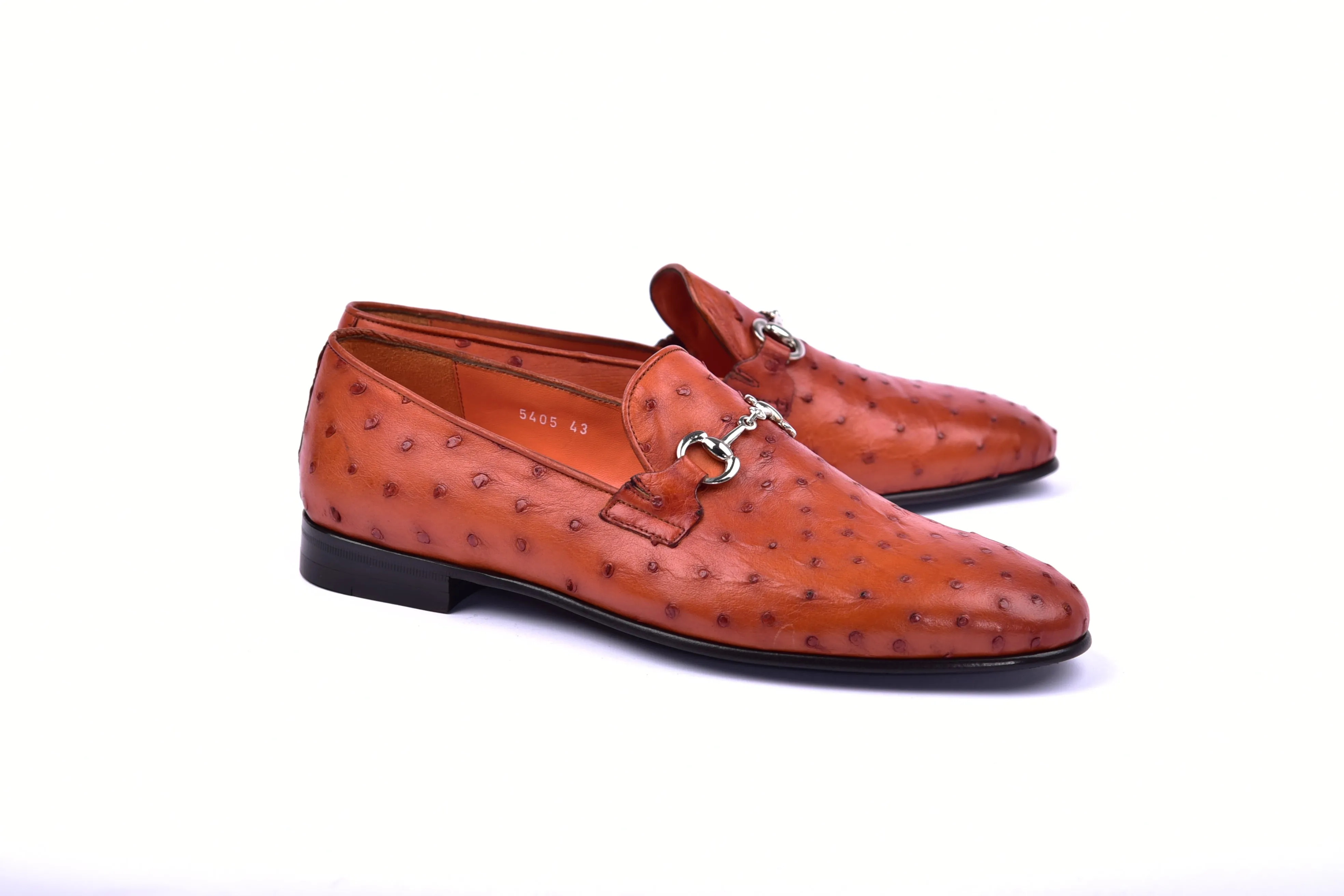 C02204- 5405 Genuine Ostrich- Dark Orange