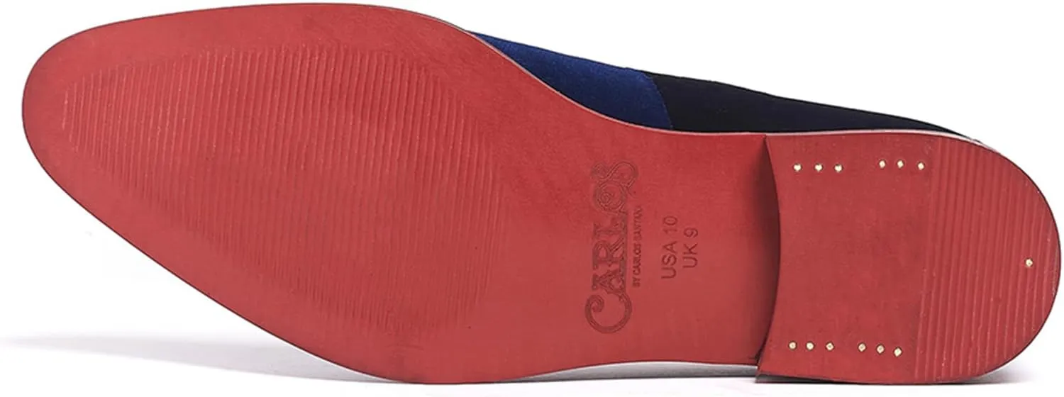 Carlos Santana Prince Velvet Loafer for Men | Easy Slip-on Style | Slip Resistant Rubber Outsole & Cushioned Leather Footbed