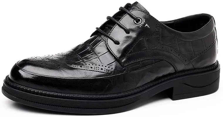 Casual Men's Dress Shoes Breathable Leather Modern Leather Shoes for Men Wingtip Formal Brogue Oxfords