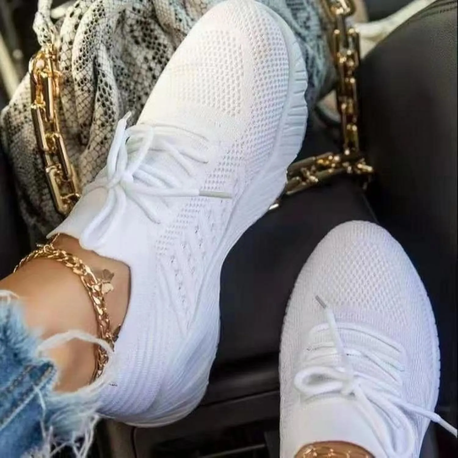 Chunky Sneakers for Women Comfortable Tennis Running Fashion Shoes Breathable Mesh Slip On Walking Shoes Lightweight Wedge Workout Sport Work Casual Sneakers Platform Loafers