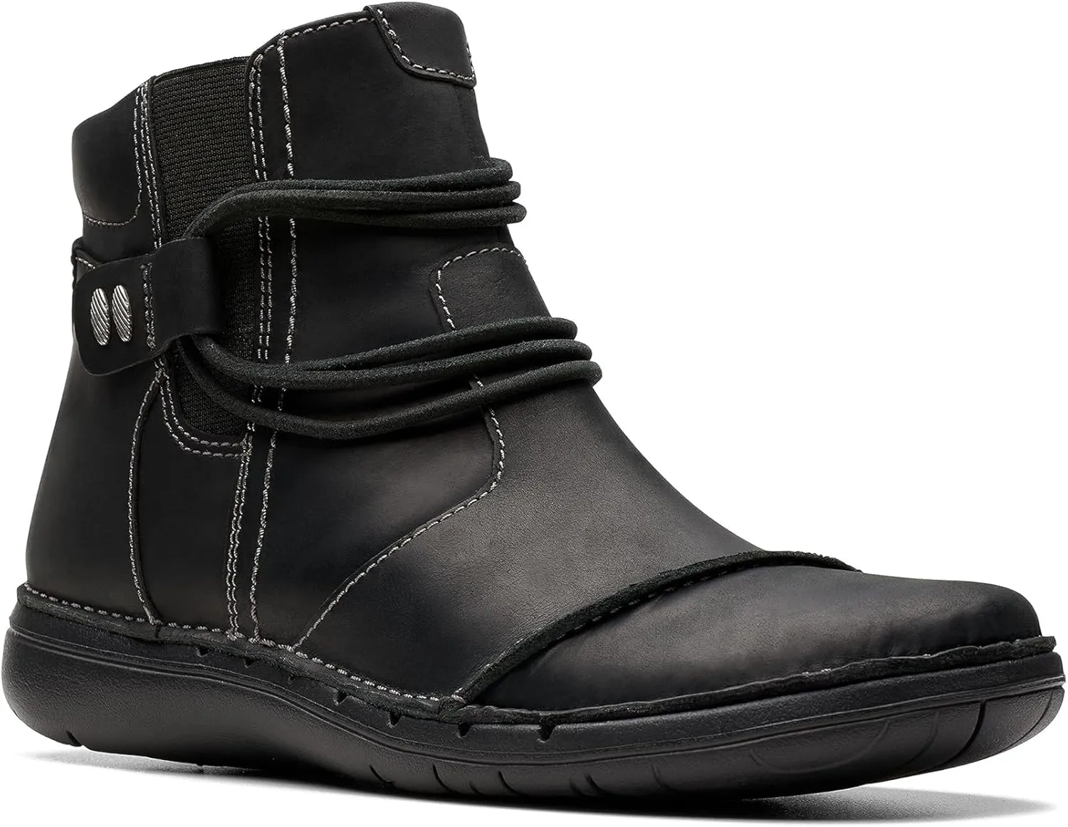 Clarks Unisex Un Loop Up Sneaker, Black Leat, 0 US Women