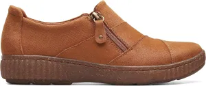 Clarks Women's Caroline Grace Loafer, Dark Tan Leather, 6.5
