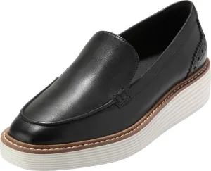 Cole Haan Women's Originalgrand Platform Venetian Loafers Flat, Black/Ivory, 8 Wide