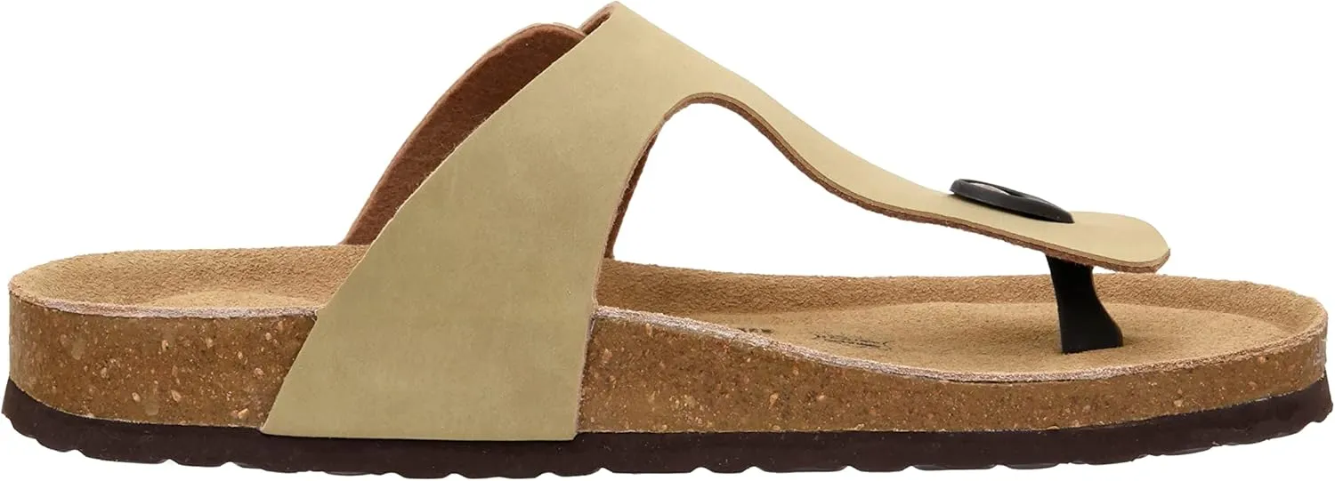 CUSHIONAIRE Men's Leah Cork footbed Sandal with  Comfort
