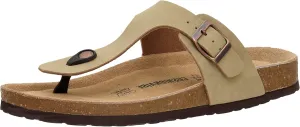 CUSHIONAIRE Men's Leah Cork footbed Sandal with  Comfort