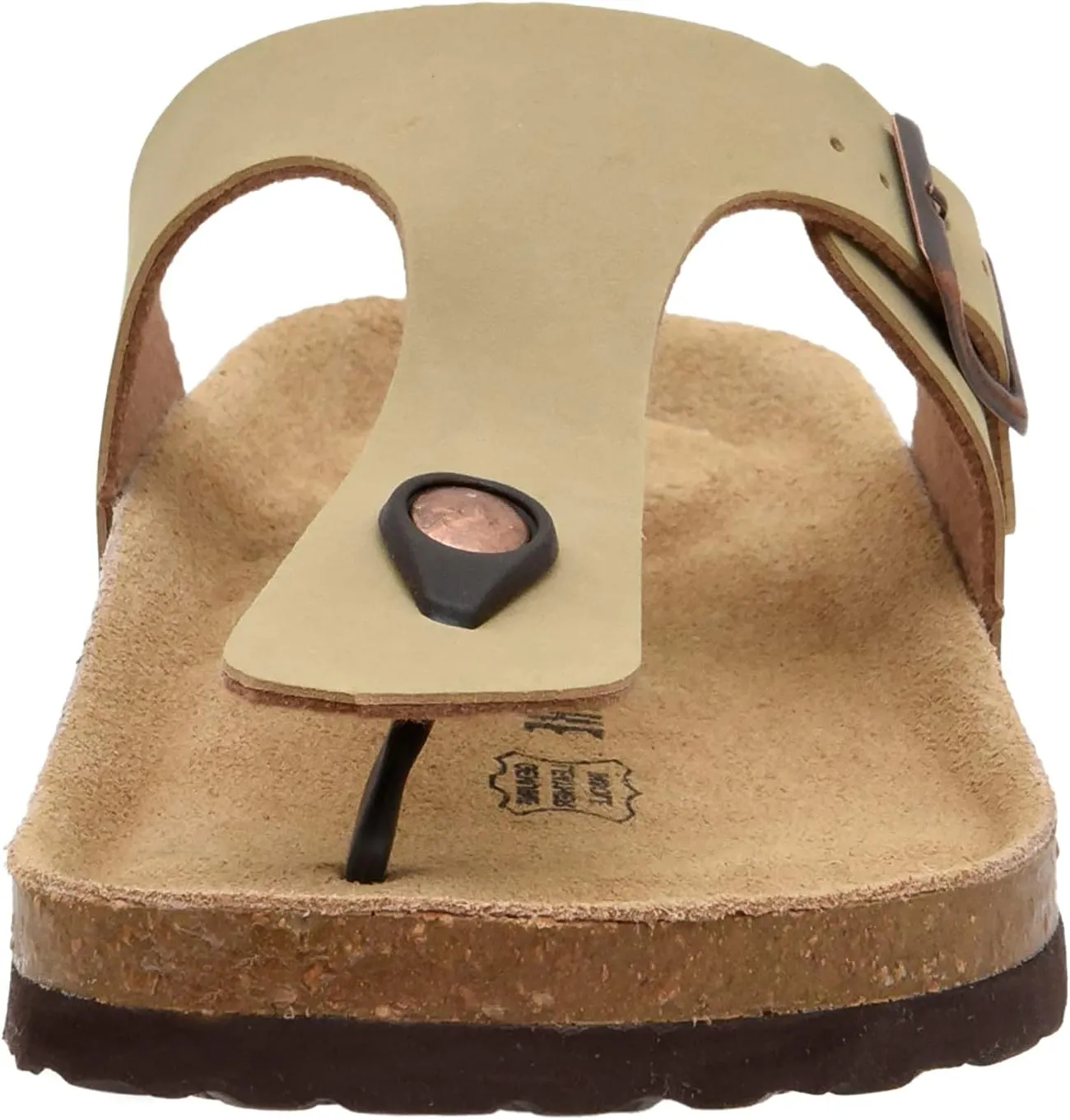 CUSHIONAIRE Men's Leah Cork footbed Sandal with  Comfort