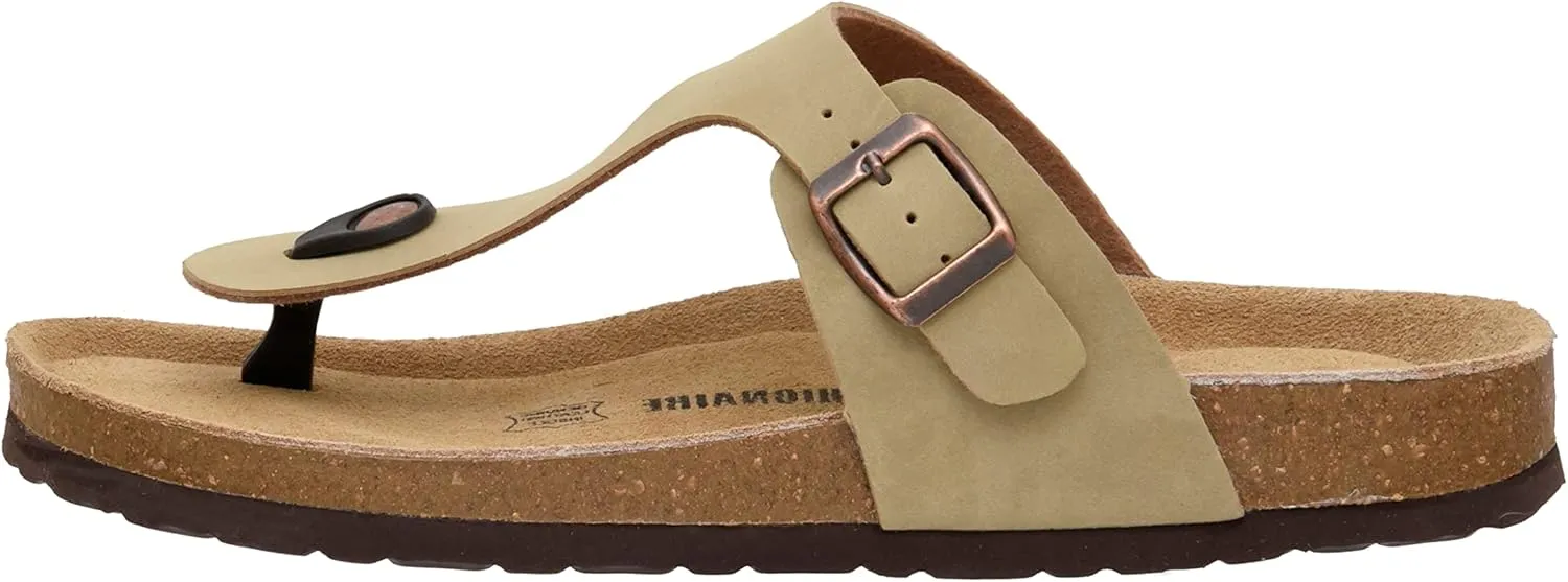 CUSHIONAIRE Men's Leah Cork footbed Sandal with  Comfort