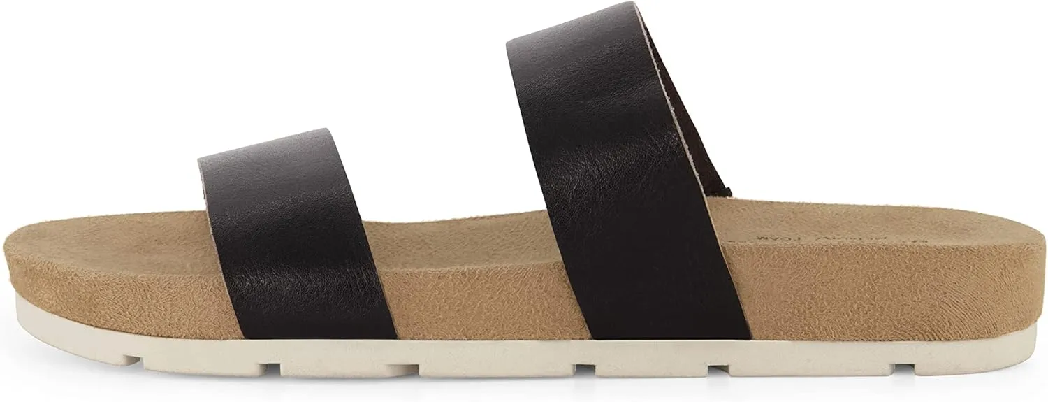CUSHIONAIRE Women's Jaimy 2 band footbed slide sandal  Memory Foam