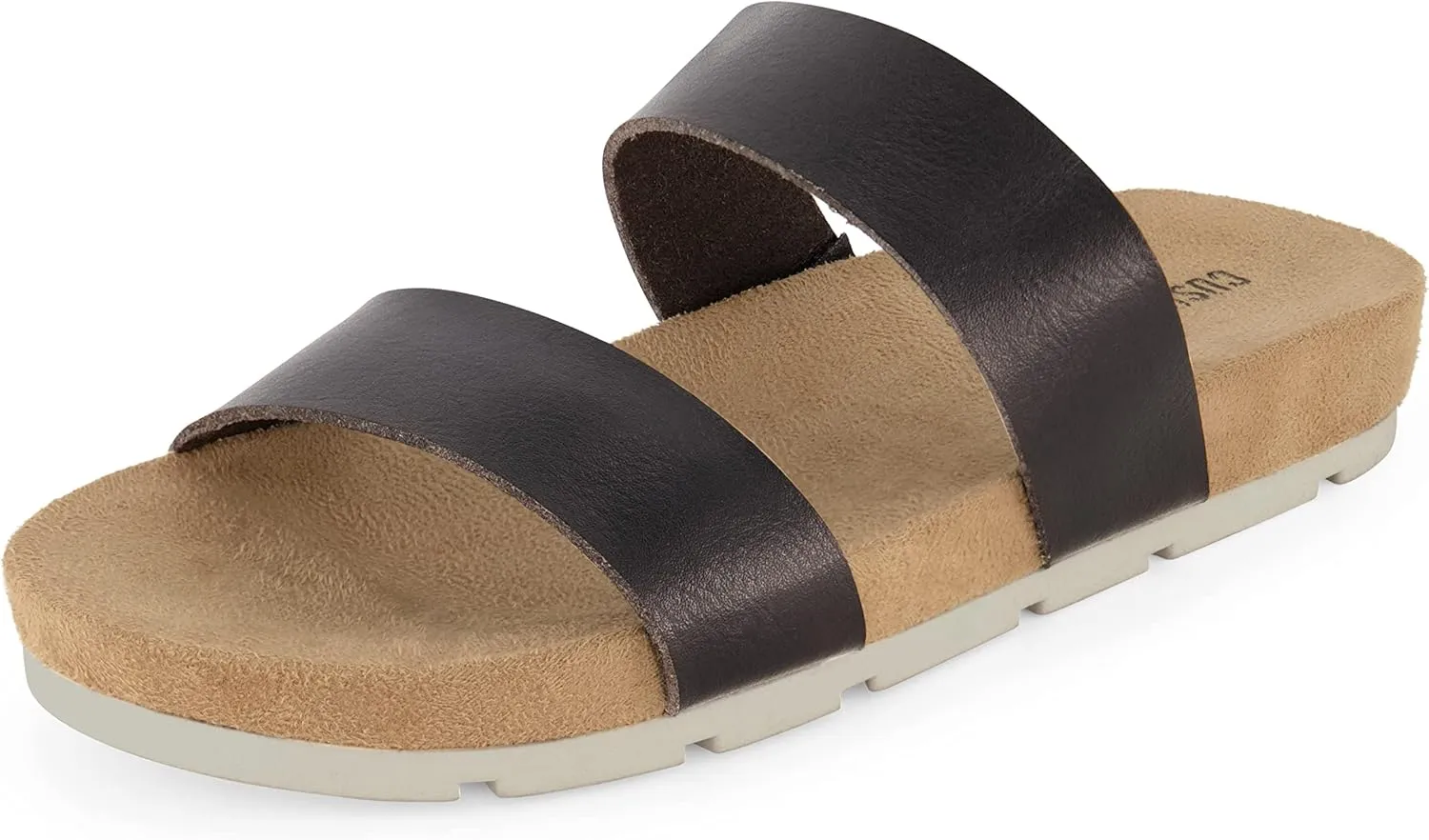 CUSHIONAIRE Women's Jaimy 2 band footbed slide sandal  Memory Foam