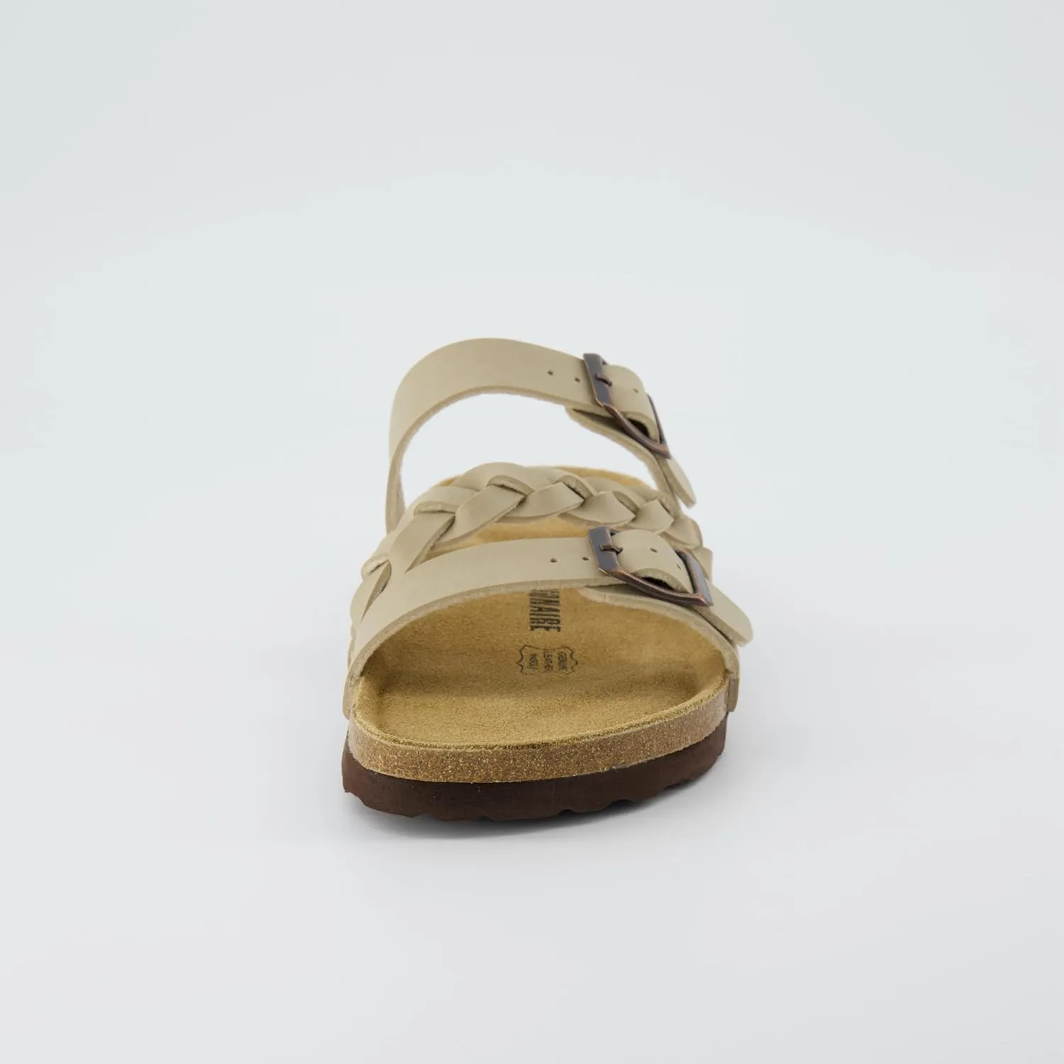 CUSHIONAIRE Women's Lizzy Cork Footbed Sandal - Comfortable, Adjustable Straps, Arch Support, Wide Widths Available, Boho Chic Summer Slides