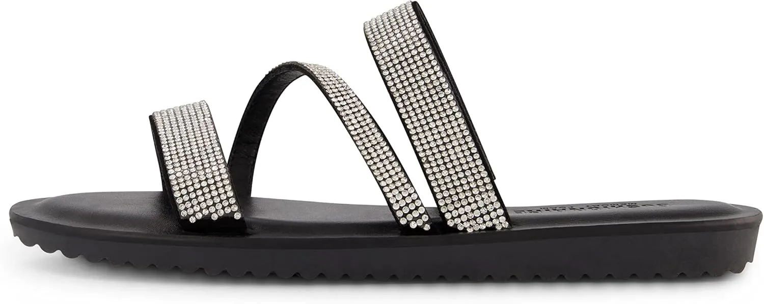 CUSHIONAIRE Women's Vienna Rhinestone slide sandal  Memory Foam