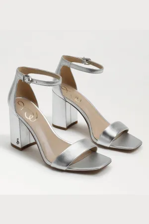 Daniela Block Heel Sandal - Silver Leather