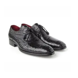 Derby Blucher Genuine Hand Polish Black Lace up Shoes