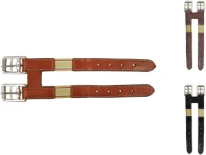 Derby Originals Paris Tack Leather English Girth Extender with Stainless Steel Buckles and Double Layer Elastic - 1 Year Warranty.