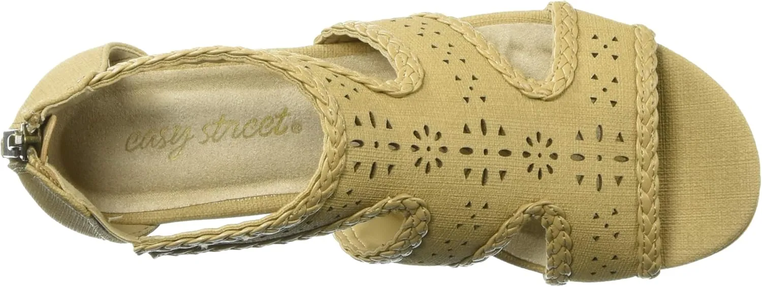 Easy Street Women's Thelma Dress Casual Sandal with Back Zipper Wedge