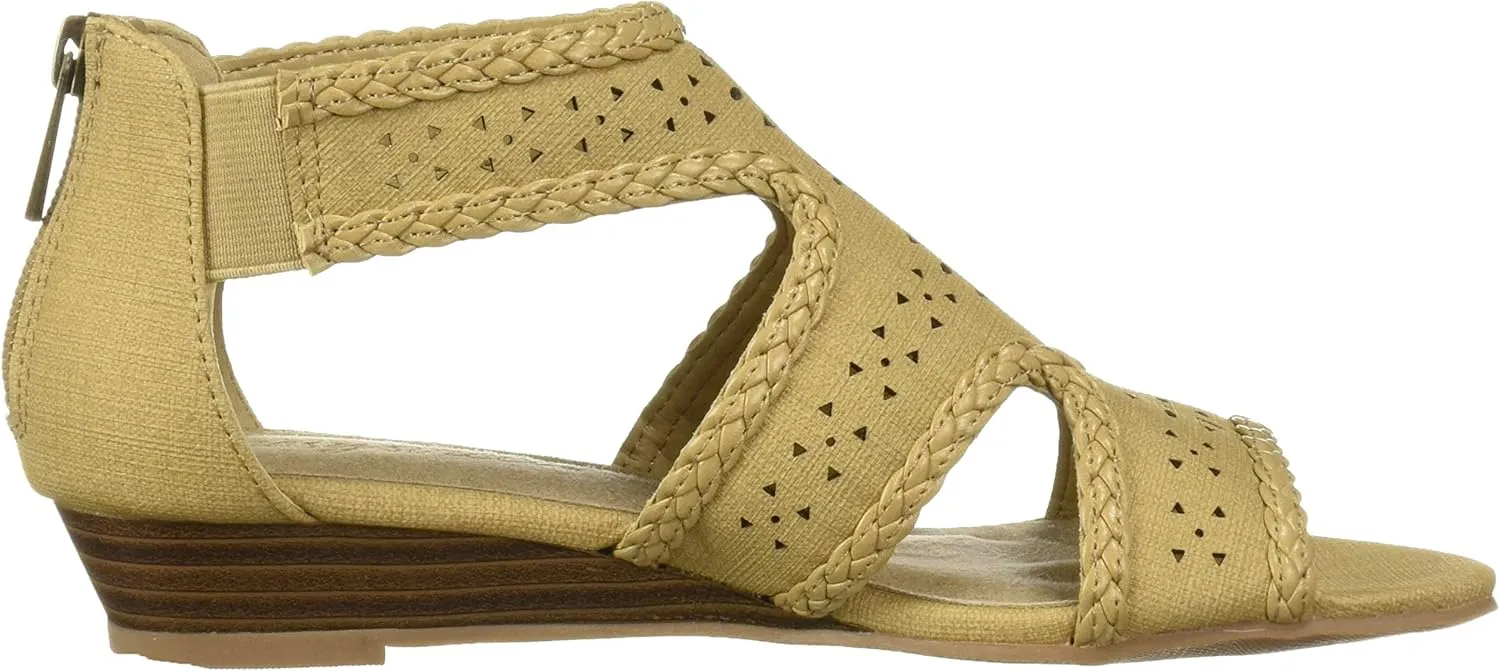 Easy Street Women's Thelma Dress Casual Sandal with Back Zipper Wedge