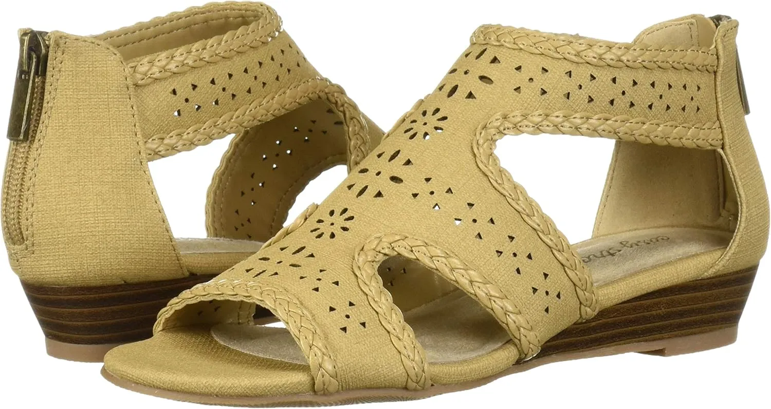 Easy Street Women's Thelma Dress Casual Sandal with Back Zipper Wedge