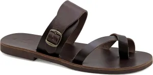 Emmanuela Greek Leather Split Toe Sandals for Men, Quality Handmade Men's Sandals with adjustable Buckle Strap, Mens Strappy Summer Shoes