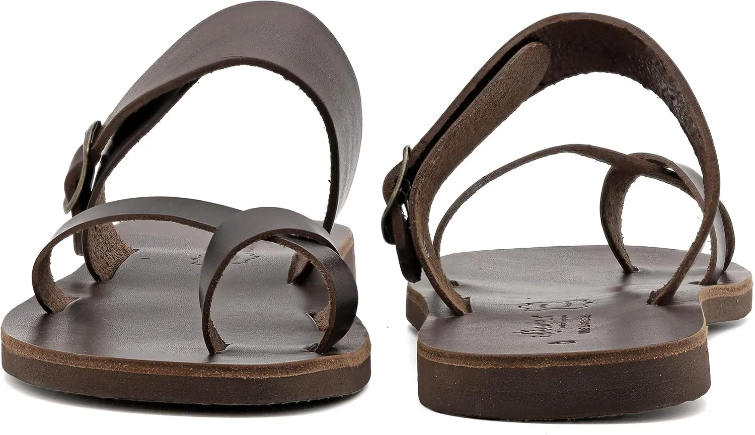 Emmanuela Greek Leather Split Toe Sandals for Men, Quality Handmade Men's Sandals with adjustable Buckle Strap, Mens Strappy Summer Shoes