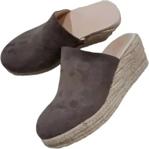 Espadrilles Mule Wedges Platform Slip on Backless Sandals, Closed Toe Wedge Sandals for Women Clogs Mules Sandals