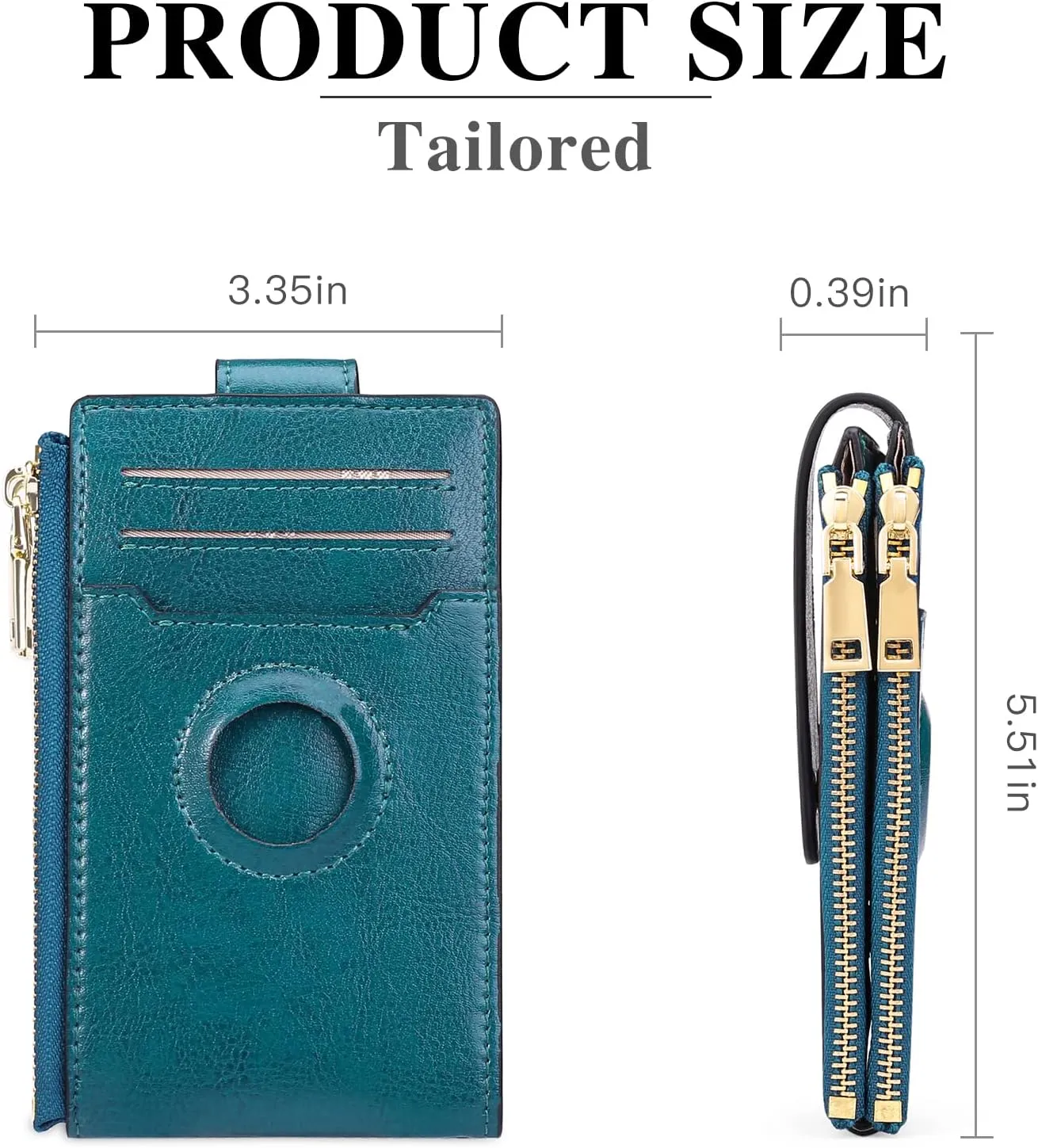FALAN MULE Womens AirTag Wallet Genuine Leahter Bifold Credit Card Holder with Built-in Integrated Case for AirTag
