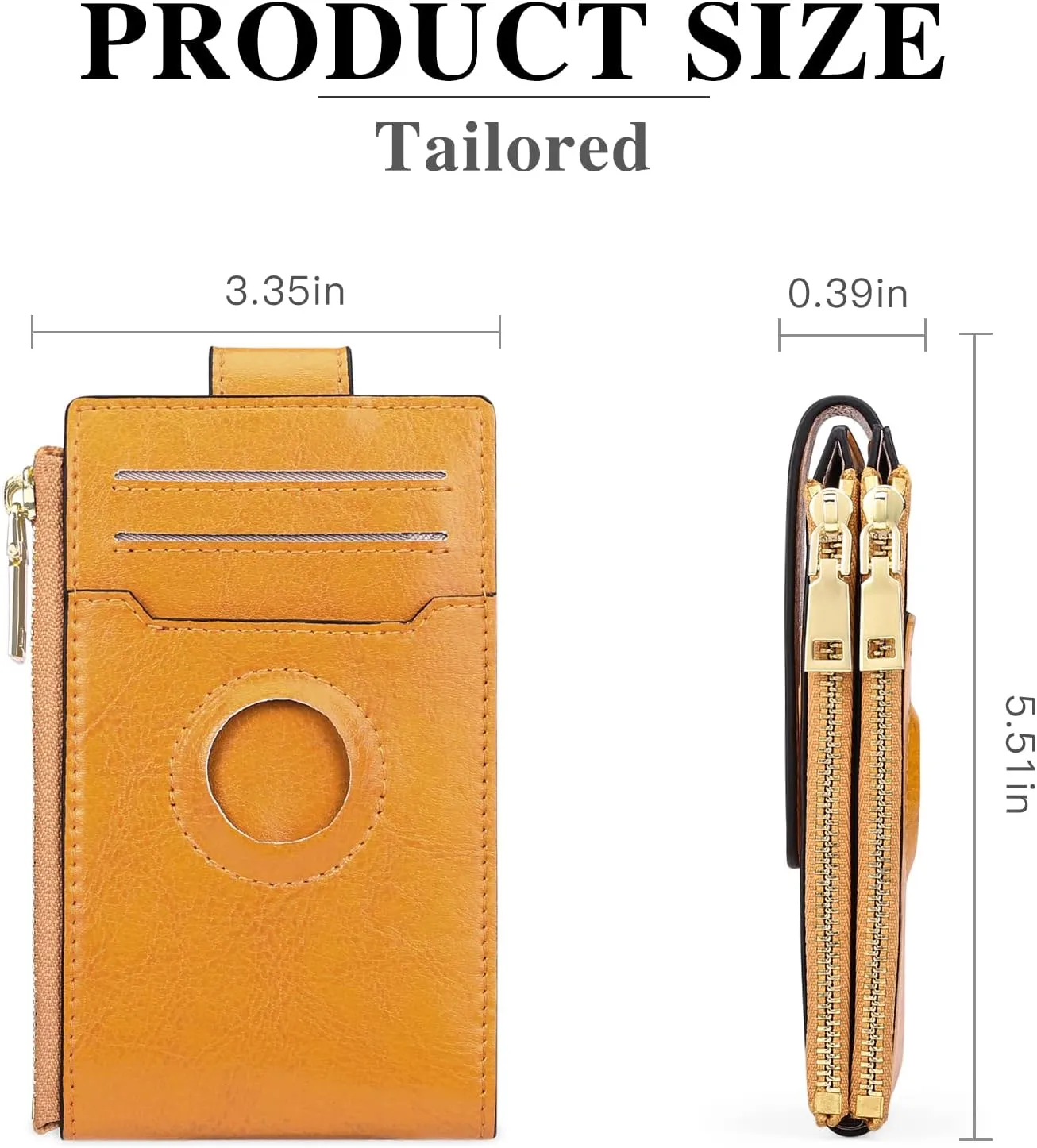 FALAN MULE Womens AirTag Wallet Genuine Leahter Bifold Credit Card Holder with Built-in Integrated Case for AirTag