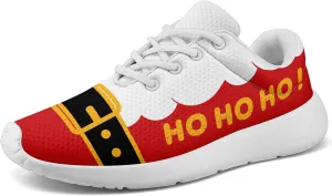 Festive Christmas Santa Sneakers for Men & Women Comfortable Shoes Red White Lightweight Breathable Walking Sneaker