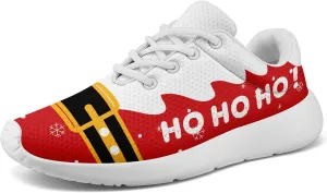 Festive Christmas Santa Sneakers for Men & Women Comfortable Shoes Red White Lightweight Breathable Walking Sneaker