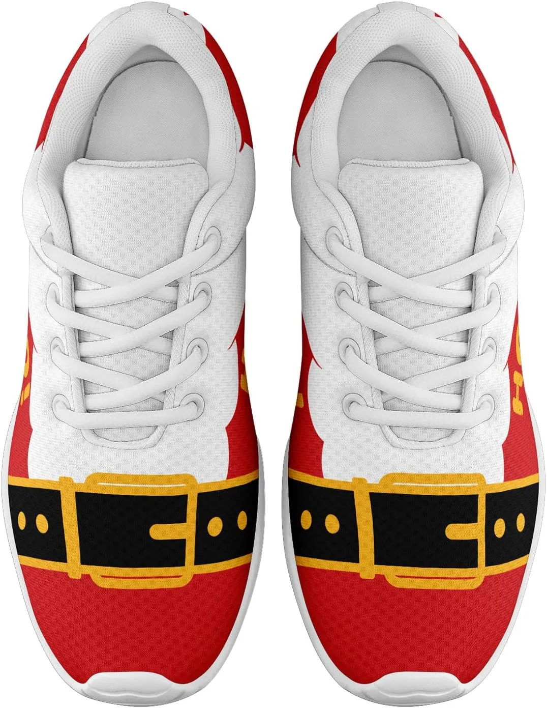 Festive Christmas Santa Sneakers for Men & Women Comfortable Shoes Red White Lightweight Breathable Walking Sneaker