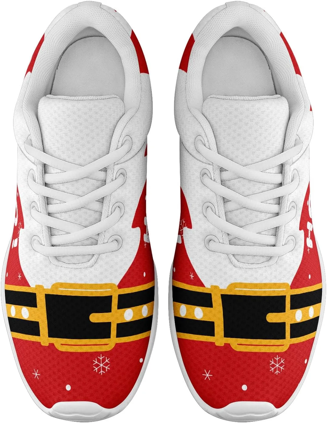 Festive Christmas Santa Sneakers for Men & Women Comfortable Shoes Red White Lightweight Breathable Walking Sneaker