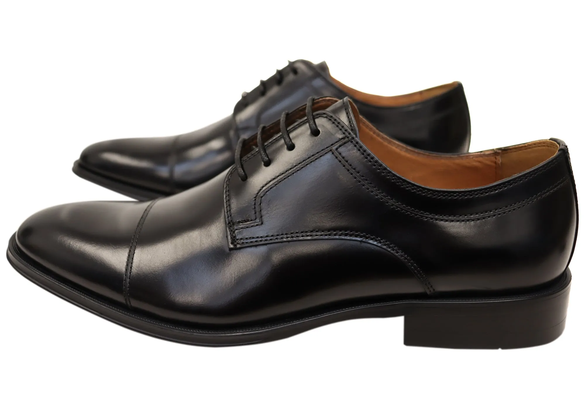 Florsheim Mens Sentinel Cap Derby EE Extra Wide Leather Dress Shoes