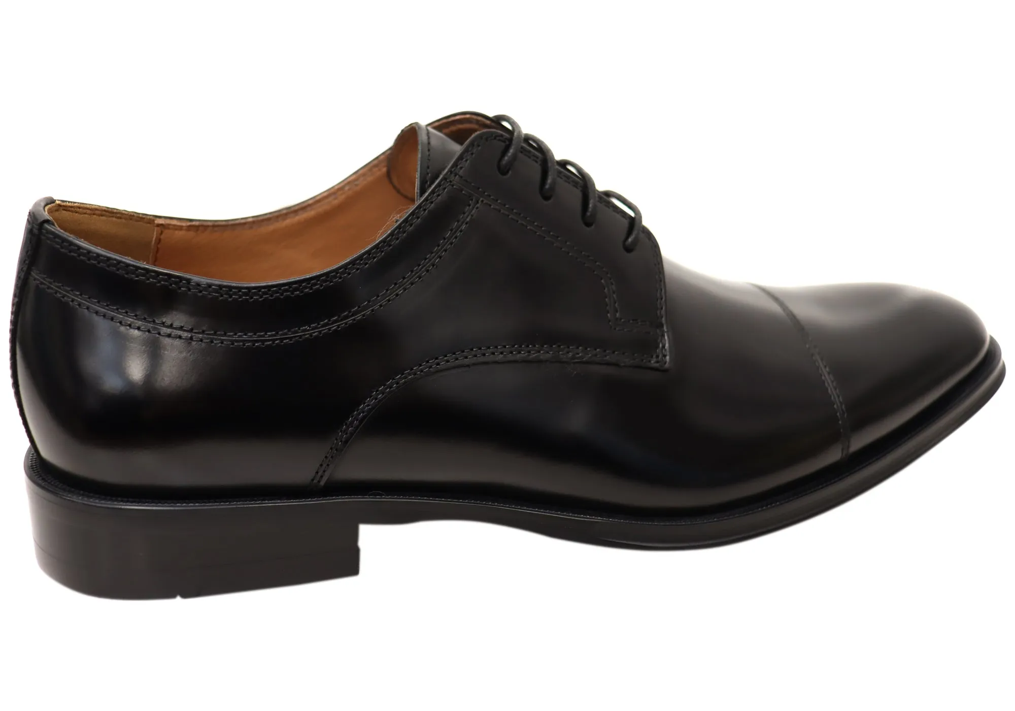 Florsheim Mens Sentinel Cap Derby EE Extra Wide Leather Dress Shoes