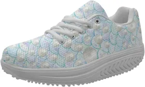 FOR U DESIGNS Novelty Sneakers Womens Platform Wedge Lace Up Breathable Comfort Walking Shoes
