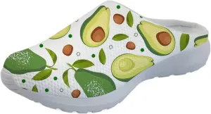 Forchrinse Cute Santa Claus Women’s Slip on Mule Sneakers Men’s Garden Clog Mesh Walking Shoes for Causal Work Gym